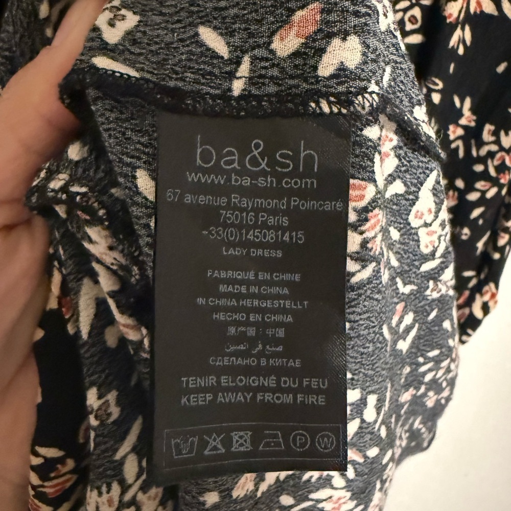 ba&sh Vila ruffled Black and brown Floral Midi Dress - Picture 5 of 5